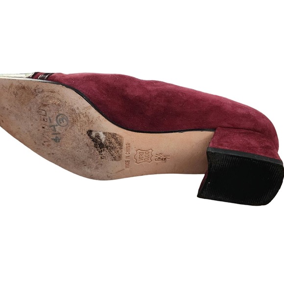 Van Eli Burgandy Suede with Patent Leather Cap Toe woman's Sz 6.5 M EUC - Picture 5 of 7